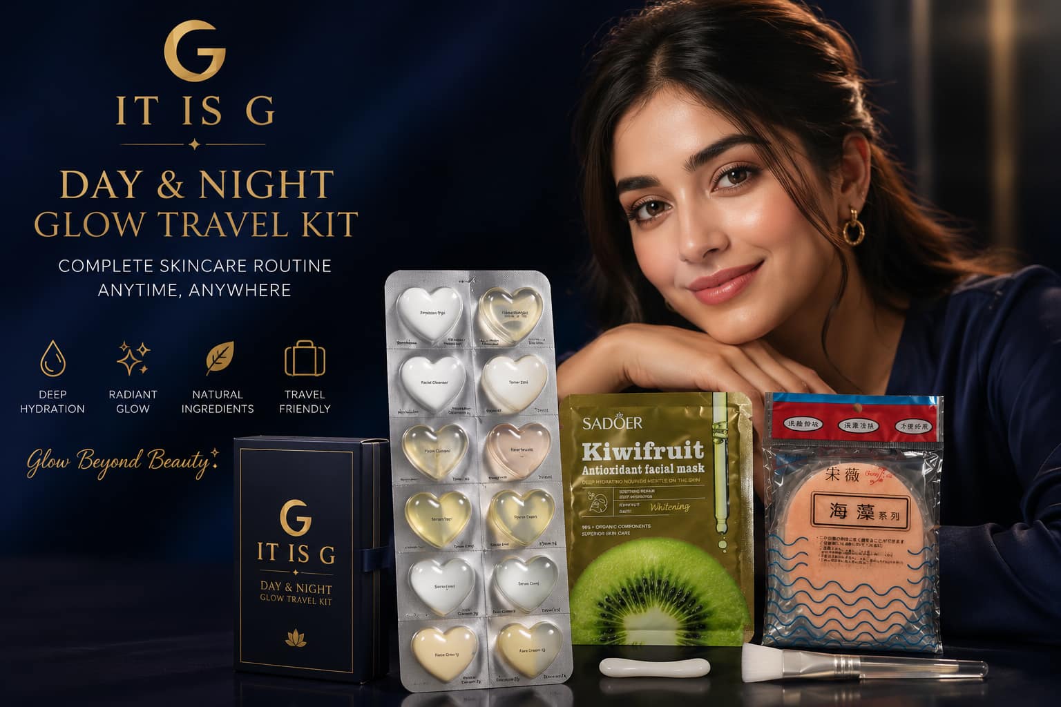 It is G – Luxury 6-Step Travel Glow Kit | Complete Day & Night Skincare System